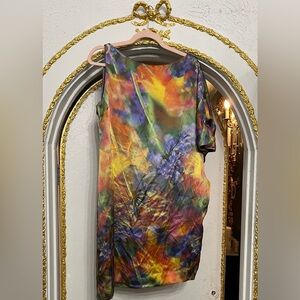 Moschino Cheap and Chic 100% Silk Abstract Print Dress Size US 12